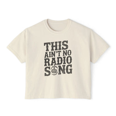 Hardy Radio Song Comfort Colors Boxy Cropped Tee - Sunlit Funlit Country Music Tees
